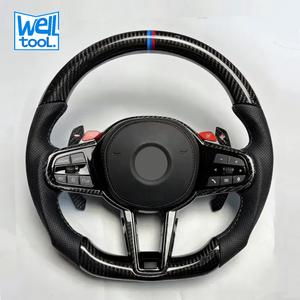 Volante in Pelle Traforata e Fibra di Carbonio Personalizzato per BMW M3/4/5/6 <span class=keywords><strong>G20</strong></span> <span class=keywords><strong>G30</strong></span> X1/2/3/4/5/6 F30 F10 F15 F36 F20 F22 F31 - Product Image 1