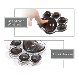 Repose-poignet en silicone transparent 3D, mini <span class=keywords><strong>tapis</strong></span> <span class=keywords><strong>de</strong></span> <span class=keywords><strong>souris</strong></span> en silicone <span class=keywords><strong>kawaii</strong></span> en forme <span class=keywords><strong>de</strong></span> patte <span class=keywords><strong>de</strong></span> chat pour la maison et le bureau - Product Image 4