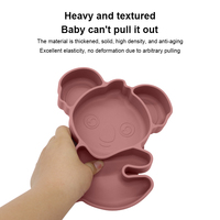 Assiette à manger en Silicone sans BPA pour bébé, vaisselle en forme de Koala, bol à succion, assiettes
