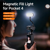 Lumière d'appoint LED magnétique pour DJI Osmo Pocket 4 Pro, éclairage vidéo alimenté par le corps, 3 températures de couleur pour le vlogging et le streaming en direct