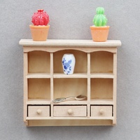 Mini armoire bibliothèque en bois, meuble de chambre à coucher, kit de modèle pour maison de poupée, décoration de jouets en peluche à l'échelle 1/12