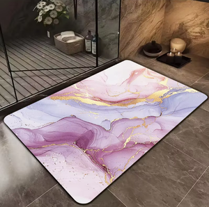 Alfombra de Cocina Moderna, Plegable y Delgada, de PVC y Terciopelo Cristal, con Patrón Abstracto, Antideslizante, Absorbente, Acolchada e Impermeable - Product Image 4