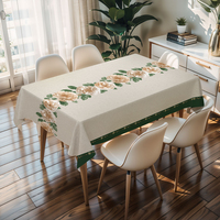 Nappe carrée extensible en PVC de style rose clair RNPT, protection pour table basse, idéale pour les fêtes