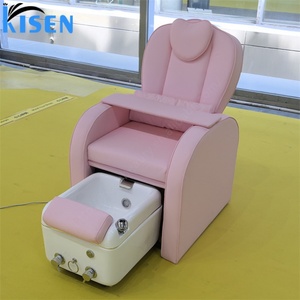KISEN Luxury Modern Pink Pedicure Chair with Massage & Electric Foot Bath Adjustable Spa Salon Furniture for Spa - Product Image 1