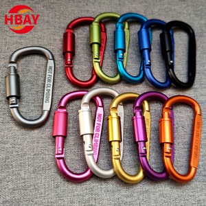 Hızlı asılı somun alüminyum alaşım sırt çantası toka ile 80mm d-şekilli yeşil karabina kalın yan düz kilit kanca - Product Image 5