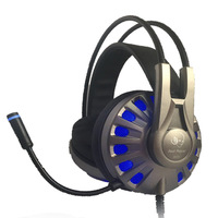 Headphone Dinamis Over-Ear yang Dapat Disesuaikan dengan Mikrofon, Kabel USB, B173, Headband Gaya Suspensi, Peredam Kebisingan Aktif, E-Sports