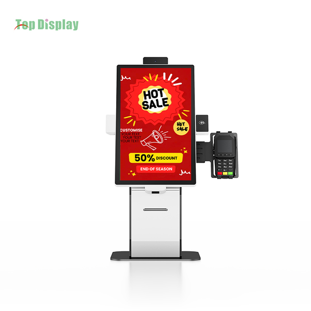 32 43 Inch  Floor Standing/desktop Payment Kiosk Touch Screen Self-service Ordering Kiosk with QR Code Scanner and Printer AI