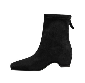 <span class=keywords><strong>Bottines</strong></span> en daim <span class=keywords><strong>nude</strong></span> à bout carré et talon bas, fermeture éclair arrière, <span class=keywords><strong>bottines</strong></span> extensibles pour femmes - Product Image 6