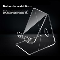 Support de téléphone créatif en acrylique double carré style INS, présentoir de comptoir en plastique transparent épaissi pour téléphones et pots