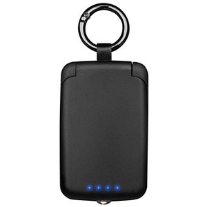 Llavero con Logotipo Personalizado de Fábrica, Banco de Energía Portátil Tipo C de Alta Capacidad de 2000 mAh con Cable, Material ABS Negro - Product Image 1
