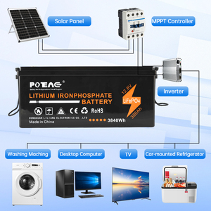 Batterie LiFePO4 12,8V 300Ah 3840Wh, Batterie de Stockage d'Énergie au <span class=keywords><strong>Lithium</strong></span> Fer Phosphate <span class=keywords><strong>12V</strong></span> IP65 pour Solaire/VR, Charge/Décharge 200A - Product Image 4