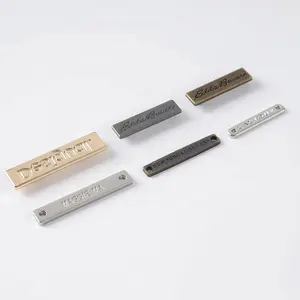 YHG hochwertiges graviertes individuelles Markennamensbuchstaben-Zinc-Legierung Messing-Emaille-Metalletikett für modische Kleidung / Bademode