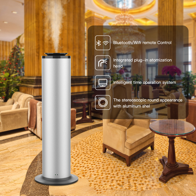 Crearoma New Tower Aluminum Smart Wifi/Bluetooth App Function Aroma Diffuser 500ml Commercial Diffusers Humidifier