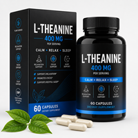 L-Théanine 400mg, Complément Nootropique avec Vitamine B6 et Thé Vert Décaféiné pour la Calme et la Concentration, Capsules Végétales Marque Blanche OEM