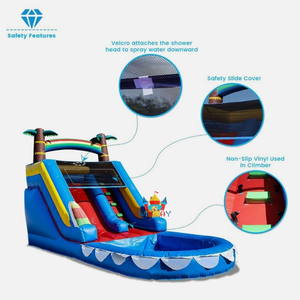 Toboggan aquatique gonflable d'extérieur avec <span class=keywords><strong>piscine</strong></span>, équipement de jeu pour les fêtes d'été des enfants dans la cour, pour des journées amusantes en famille dans le jardin - Product Image 5