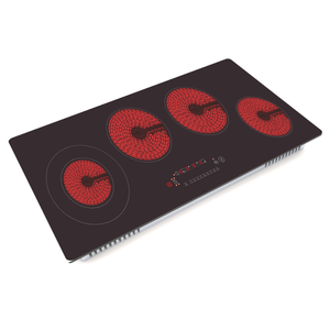 Table de cuisson électrique en céramique à 4 brûleurs de <span class=keywords><strong>90</strong></span> <span class=keywords><strong>cm</strong></span>, en acier inoxydable, avec <span class=keywords><strong>plaque</strong></span> chauffante à 4 yeux pour usage domestique et extérieur. - Product Image 2