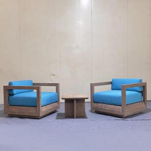 Conjunto de Sofás Modernos de Teca, Resistentes al Agua y con Protección Solar, Muebles de Exterior para Hotel, B&B, Villa, Balcón, Patio, <span class=keywords><strong>Terraza</strong></span> - Product Image 2