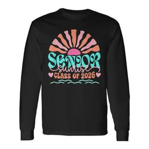 Senior <b>Sunrise</b> Class Of 2026 Graduation Long Sleeve T-Shirt Unisex Crew Neck Digital Printing Teens Back To School - Product Image 1