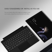 Yeni Ultra İnce Şarj Edilebilir Membran Ergonomik 7 Renkli RGB Arkadan Aydınlatmalı USB 3.0 Dokunmatik Yüzeyli Kablosuz BT 5.0 Tablet Klavyesi (Surface için)
