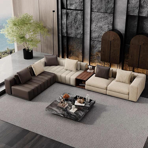 Canapé en cuir de luxe moderne en bois de qualité Foshan pour salon - Product Image 3