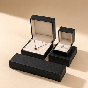 Zebopak Black Leather Christmas Jewellery <b>Box</b> Set with Ring Necklace Pendant <b>Bracelet</b> Holiday <b>Gift</b> Collection Factory - Product Image 3