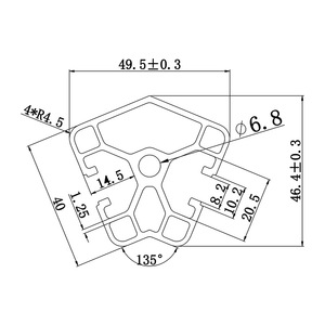 Perfil de Aluminio Industrial Estándar Europeo de Forma Especial Shanghai Minjian 40135l, Molde de Apertura Personalizado para Ensamblaje de Banco de Trabajo - Product Image 4