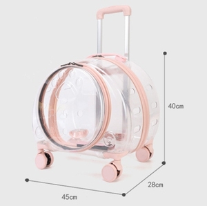 JXB Transporteur de voyage transparent pour animaux de compagnie, valise à roulettes portable pour petits chiens, étui de <span class=keywords><strong>transport</strong></span> durable pour animaux de compagnie, <span class=keywords><strong>chariot</strong></span> professionnel pour animaux de compagnie - Product Image 6