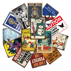 工業スタイルレトロキッチンウォールプラークカスタマイズ可能UVプリント金属サイン家庭用装飾OEMバイヤー - Product Image 1