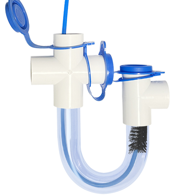 LLS-EZ113 Standard Condensate Trap with Cleaning Brush PVC Transparent U Trap for HVAC Systems, Air Conditioner