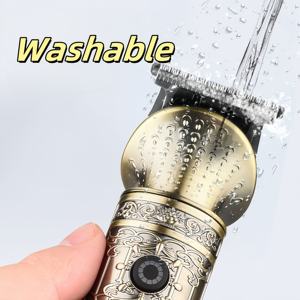 Tondeuse à barbe professionnelle sans fil en forme de T pour homme, lame en acier inoxydable, rechargeable par USB, étanche, pour le visage, le corps et l'usage domestique - Product Image 3