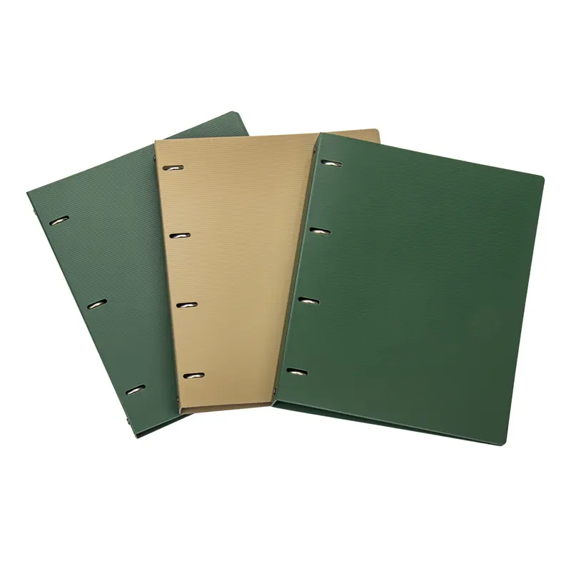 Factory Direct Sale Factory Size Pp Plastic Board Office Filing Products Custom Logo Loose Leaf 3 Ring Binder File Folder