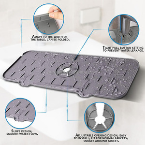 Modern Kitchen Sink <b>Mat</b> 100% Food Grade <b>Silicone</b> Eco-Friendly Sink Splash Protection Faucet Water Trap Drain Pad - Product Image 3