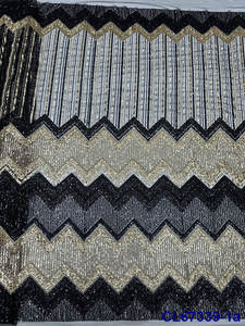 लिसामी बीन्स बिंदीदार तरंग फैशन अनुक्रमों के लिए गोल्ड ब्लू पार्टी ब्राइडल वेडिंग डिजाइन फीता कपड़े और अवसर के लिए - Product Image 4