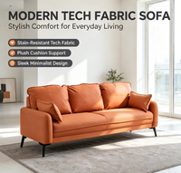 Canapé-lit gonflable 3 places en tissu technique durable, gris, résistant aux taches, mobilier moderne, coussin moelleux, confort, salon, bureau