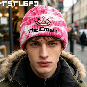 Gorros de Punto Personalizados con Logotipo, Venta al Por Mayor, Color Rosa, Tejido Suave, Gorro de Invierno con Borde, Fabricante - Product Image 3