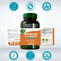 Capsules de glycinate de magnésium pur pour adultes, complément alimentaire, non destiné aux femmes enceintes, étiquette privée OEM disponible