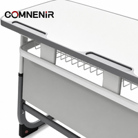 Ensemble moderne de bureau et chaise double pour étudiants, mobilier de classe, table d'étude réglable pour l'école primaire, le collège et le lycée
