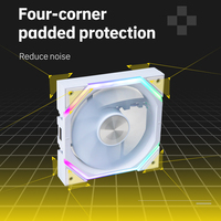 Ventilador de PC ARGB con Cadena de Conexión, 120 mm, Marco Negro, 9 Aspas, 800-2000 RPM, Rodamiento Hidráulico, 58.62 CFM, 31.2 dB, 20 LED