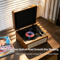 Pemutar CD Retro Portabel Nirkabel Multi-Fungsi dengan USB Flash Drive & TF Mini, Hadiah, Speaker Bertenaga Baterai dengan Kualitas Suara Tinggi