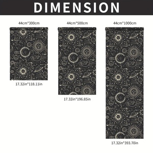 Rollo de Papel Tapiz Bohemio Contemporáneo con Diseño de Sol, Estrellas y Rostros Humanos, con un Estilo Gótico Único Esto es un producto autoadhesivo - Product Image 5