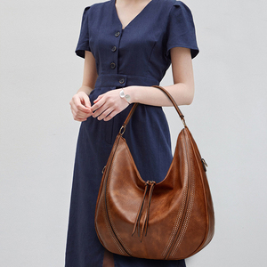 Nouveau sac à bandoulière classique Vintage <span class=keywords><strong>grande</strong></span> capacité femmes Hobo sacs à main doux Faux <span class=keywords><strong>cuir</strong></span> grand cartable fourre-tout - Product Image 6