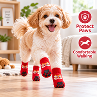 Chaussettes pour chien avec coussinets antidérapants en silicone, chaussons tricotés doux et respirants pour sols intérieurs, confortables pour la marche à la maison