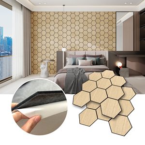 Panneaux acoustiques hexagonaux 3D KASARO, revêtement mural insonorisant en bois hexagonal pour projets intérieurs de villas et de cinémas - Product Image 3