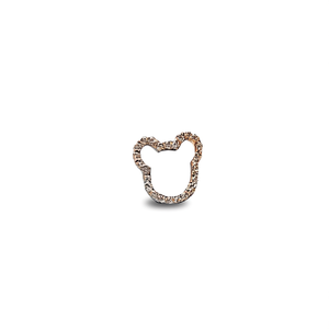 Orecchini a perno dorati a forma di cartone animato con strass in cristallo incastonati a castone, per donna, carini da indossare tutti i giorni - Product Image 1