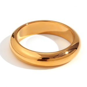 Mode minimaliste solide épais déclaration anneau vente chaude 18K PVD plaqué or en acier inoxydable <span class=keywords><strong>gros</strong></span> bagues <span class=keywords><strong>pour</strong></span> hommes femmes - Product Image 5