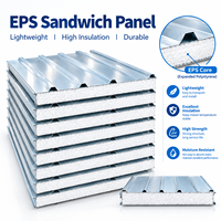 Panneau sandwich EPS d'usine, panneau isolant à âme en mousse EPS, panneau mural et de toiture en acier insonorisé facile à installer