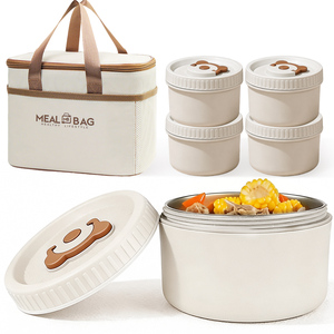 New Arrival Cute Insulated Stainless Steel <strong>Lunch</strong> <strong>Box</strong> Leak Proof <strong>Microwaveable</strong> Portable for School Travel Camping Bento <strong>Box</strong> - Product Image 1