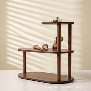 Tabletop <b>teacup</b> rack, solid wood, modern Chinese style antique display shelf, small tea room tea set and tea display rack - Product Image 3