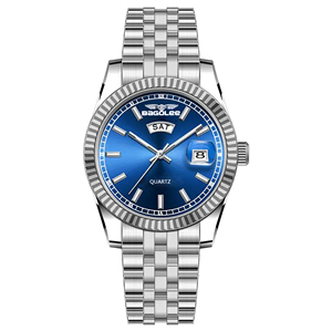Reloj de Cuarzo Luminoso para Hombre, Estilo Ejecutivo, 35 mm, Correa de Acero Inoxidable, Caja de Aleación, Esfera con Indicadores, Doble Calendario - Product Image 2