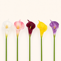 Fabrik-Großhandel Handgefertigte Moderne Realistische PU Calla-Lilien Künstliche Blumen mit Langem Stiel für Hochzeitstisch und Heimdekoration